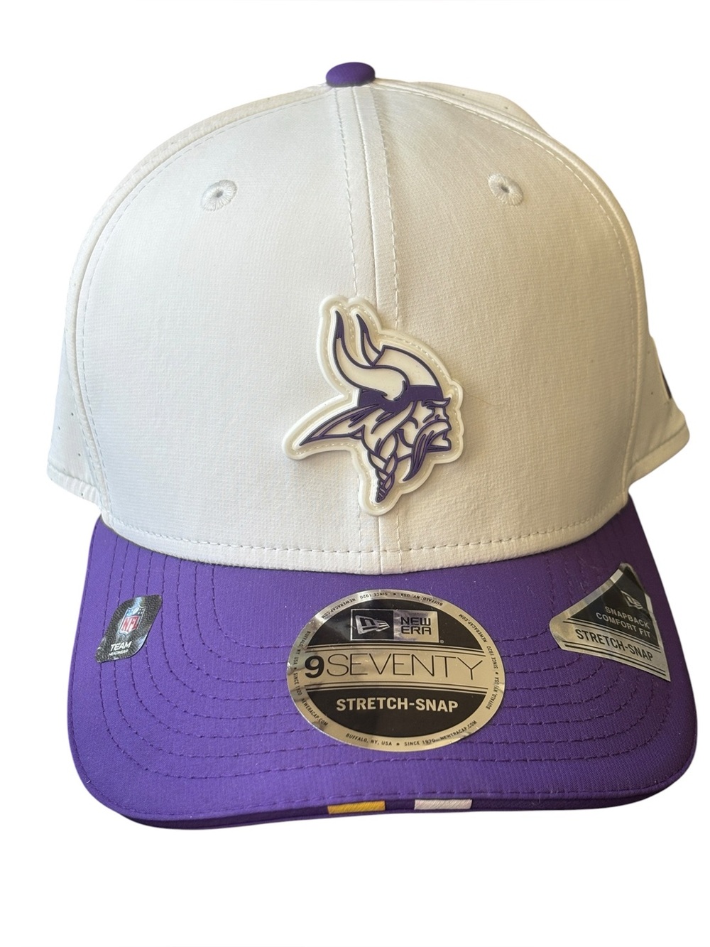 New Era NWT MN Vikings NFL Snapback Comfort Fit Stretch Cap One Size Fits All